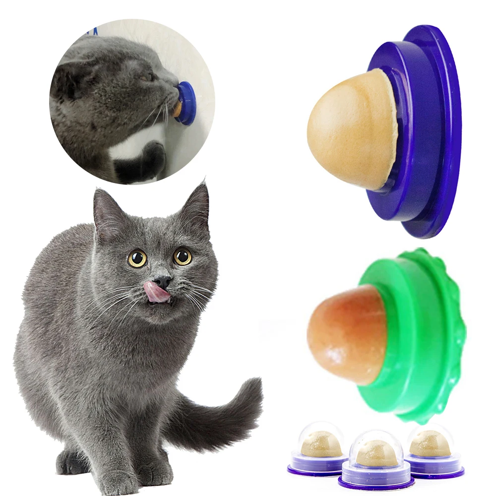 1/4pcs Natural Cat Catnip Toy Pet Treat Balls Pet Catnip Toys Interactive Cats Teeth Cleaning Supplies Can Be Sticky On Wall