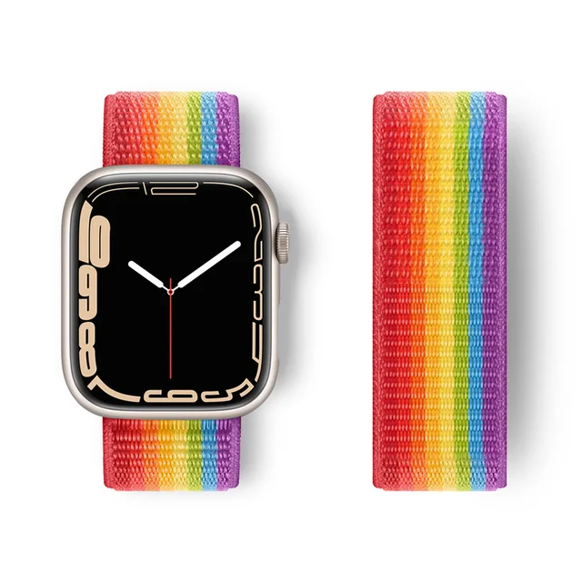 Nylon Strap for Apple Watch Band Series 765 45mm 41mm44mm 40mm  Smartwatch Watchband Belt Sport Bracelet on iWatch 4 3 42mm 38mm Rainbow
