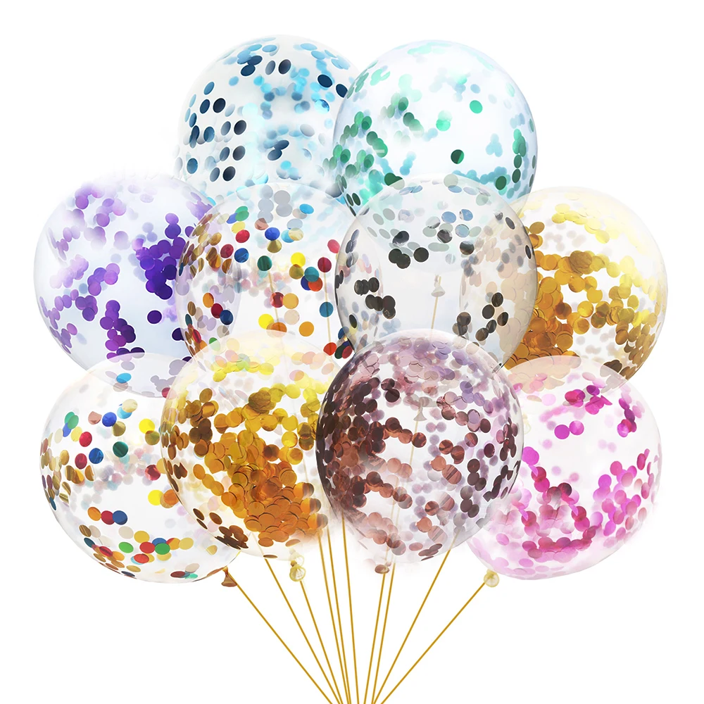 

1PC Confetti Transparent Balloons Latex Balloon Kids Ball With Confetti Supplies Baby Shower 1st Birthday Globo Party Wedding