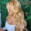 #30/27 Honey Blonde lace front wigs for black women Higlight Body Wave Human Hair Wigs Brazilian Ombre Human Hair pre plucked ► Photo 3/6