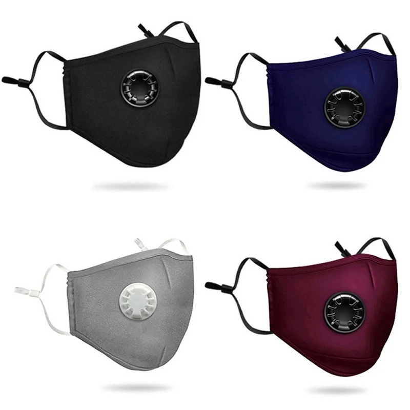 

1pcs Anti Pollution PM2.5 Mouth Mask Outdoor Dustproof Respirator Reusable Activated Carbon Filter Mask With Breathing Valve