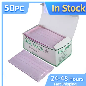 

Makeup mirror Solid 50pcs In Stock Covers Mouths Mascarillas Desechables Fast Shipping One time Masker 3Ply Skin Pink Masks