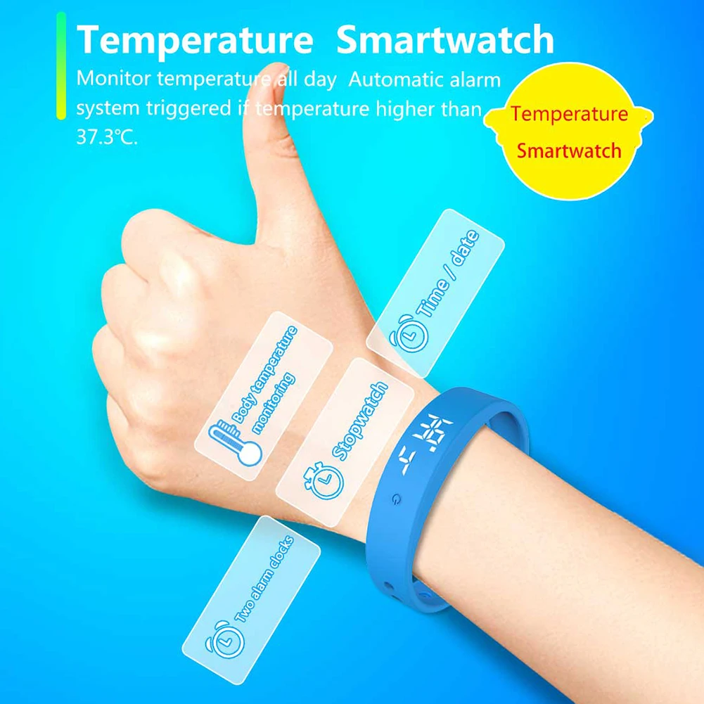Смарт браслет измерение температуры лихорадка монитор здоровья фитнес часы