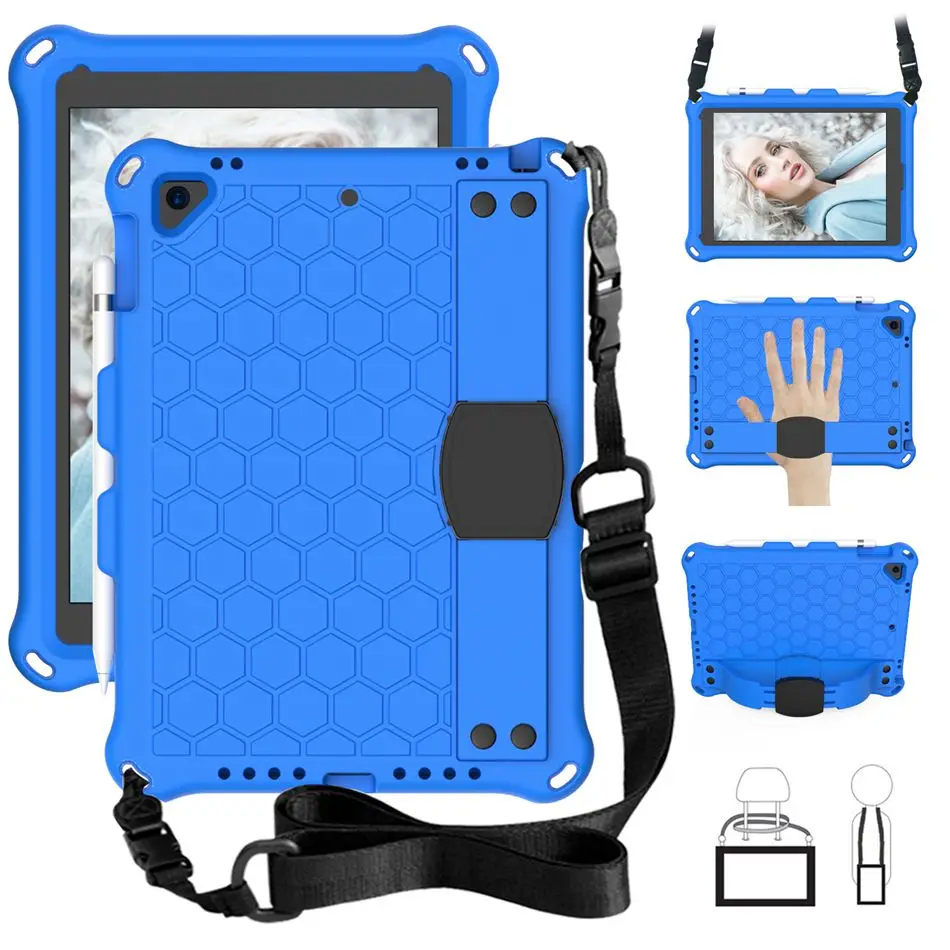 Для ipad air 2 Чехол изготовлен из ультра-вес светильник EVA материалы чехол для планшета для ipad air pro 9,7 детский чехол - Цвет: Синий