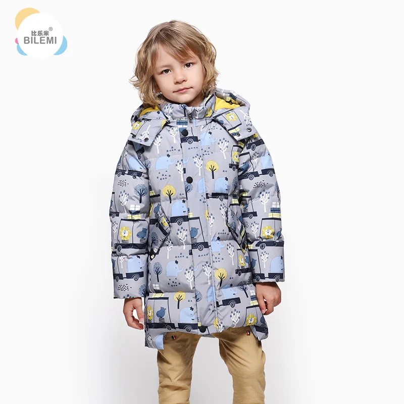 

Bilemi grey padded lightweight hooded boys down filled jacket