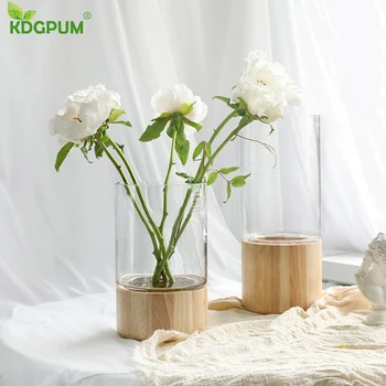 

Nordic Ins Glass Vase Light Luxury Desktop Home Base Flower Dried Flower Flower Arrangement Vase