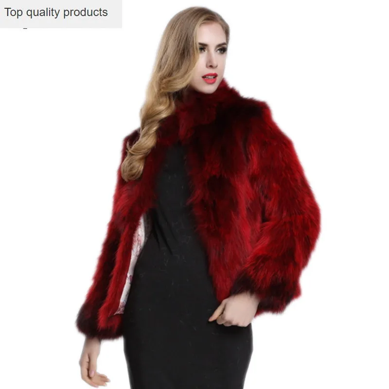 QAZXSW Fashion Fur Coat 2020 New Winter Real Raccoon Fur Jacket Women Stand Collar Fur Coats