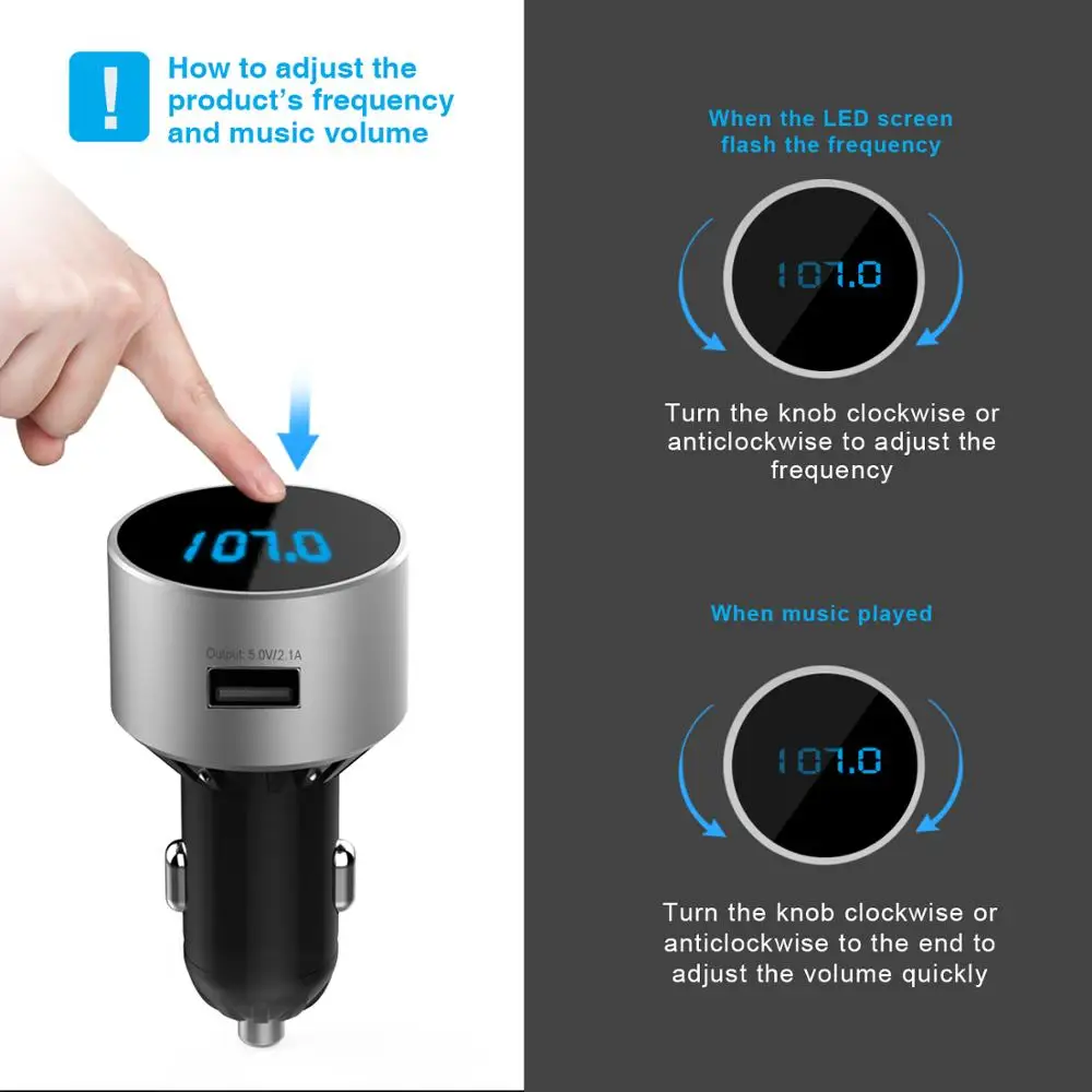 TeckNet 5 В/2.1A USB Автомобильное зарядное устройство 4,0 Bluetooth FM USB передатчик порты в автомобиле Универсальный беспроводной fm-передатчик радио адаптер