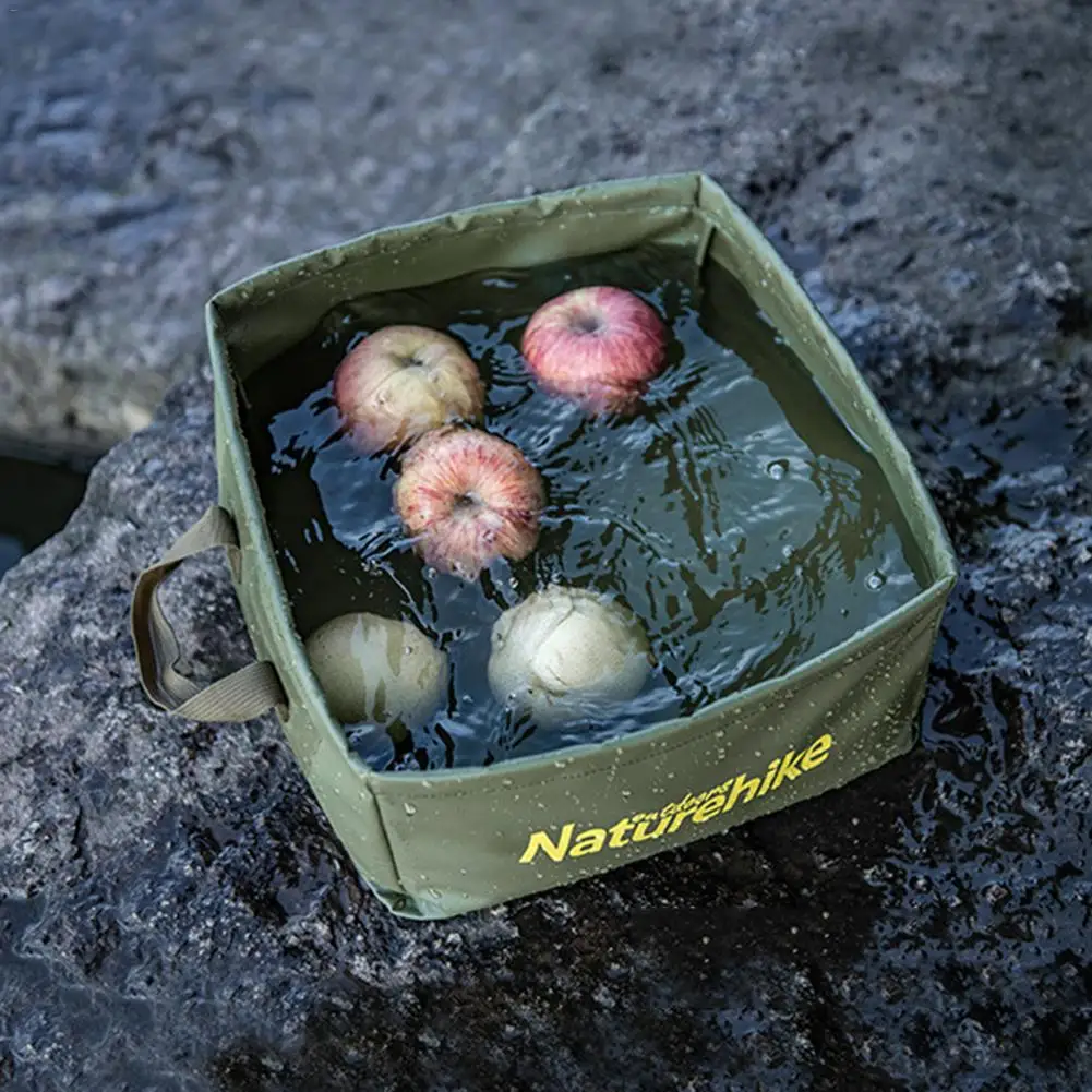 

13L Outdoor Folding Square Bucket Large Capacity Portable Camping Bucket Travel Multifunctional Storage Bucket Washbasin