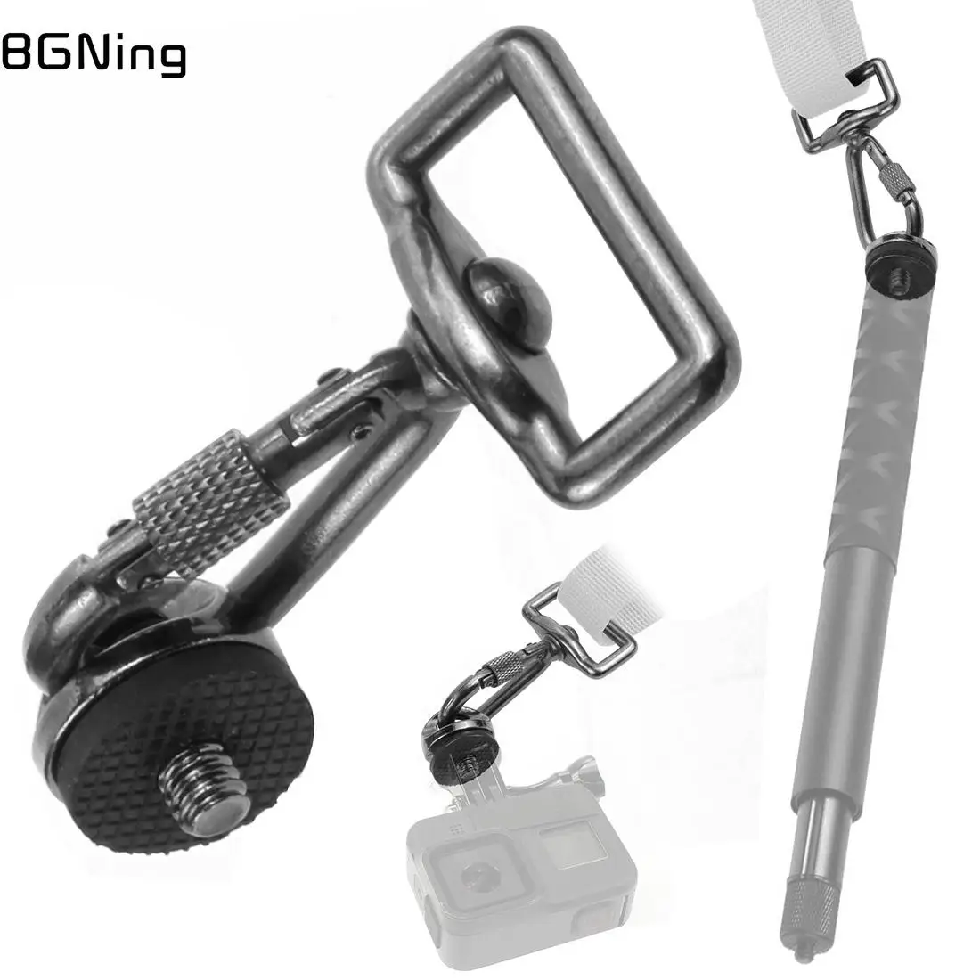 SLR 카메라 스포츠 액세서리 어깨 스트랩 마운트 카라비너 ??후크 용 1/4 나사 퀵 릴리스 버클이있는 금속 보안 잠금 장치