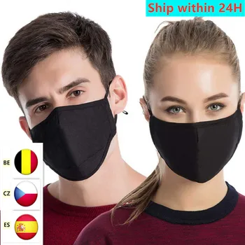 

2pcs Cotton Black mouth Mask Activated carbon filter Mouth-muffle Face masks Care