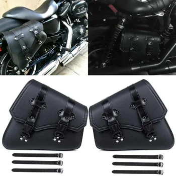 

Universal Motorcycle Saddlebags Side Tool Bag PU Leather Luggage Saddle Bag Black Waterproof For Honda/Yamaha/Suzuki
