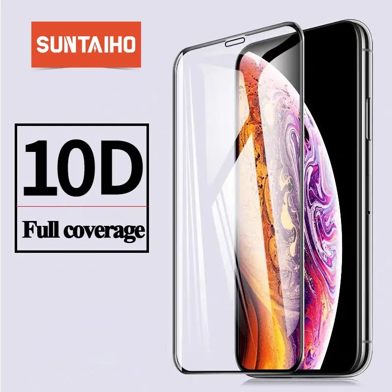 10D Tempered Glass For iphone X XS 11Pro Max XR Screen Protector protective on 7 8 Plus SE 2020 glass | Мобильные телефоны и