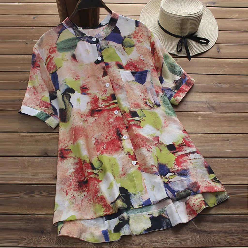 Women's Blouse Flower Print Sexy Short Sleeve Shirt Pullover Tops womens tops and blouses camisas mujer women blouses 2019 New Women's Blouse Flower Print Sexy Short Sleeve Shirt Pullover Tops womens tops and blouses camisas mujer women blouses 2019 New