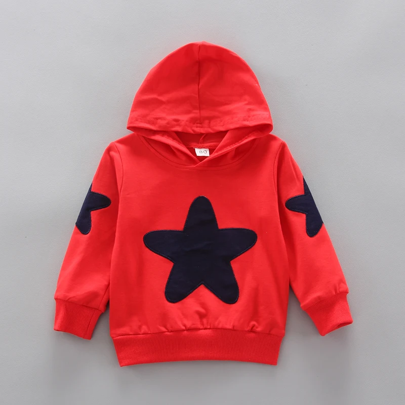 Conjuntos de Roupas Estrela de Algodão Esportes com Capuz Primavera Outono Crianças Bebê Camisola Camisa Calças Define Meninos Casual Terno 0-5 Anos 10 estrela de algodão esportes com capuz camisola