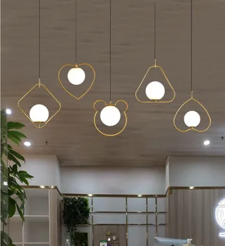 

Electroplated Gold Small Droplight Creative Light Luxury Light Restaurant Bedroom Bedside Cool Led Small Droplight