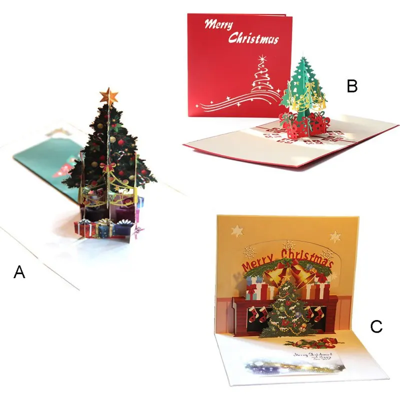Рождество 3D Pop Up Поздравительные открытки с EnvelopeXmas дерево поздравительной открыткой вечерние пригласительный билет для вечерние праздник