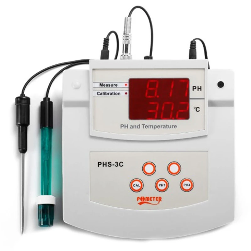 

Eu Plug,Phs-3C Portable Ph Temperature 2-In-1 Automatic Calibration Ph Tester