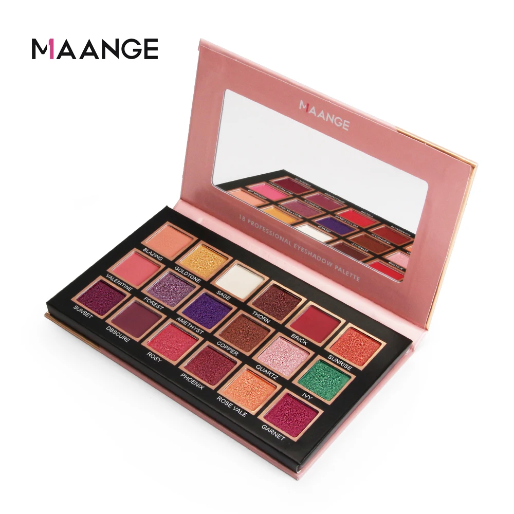 

MAANGE 18 Colors Discoloration Matte Glitter Eyeshadow Palette Shimmer Beauty Cosmetic Waterproof Facial Makeup Palette TSLM1