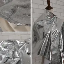 Креативный зеркальный кожаный Тренч с серебряной текстурой, текстиль для одежды tissu nappe rideau tissu, Лоскутная Ткань C796