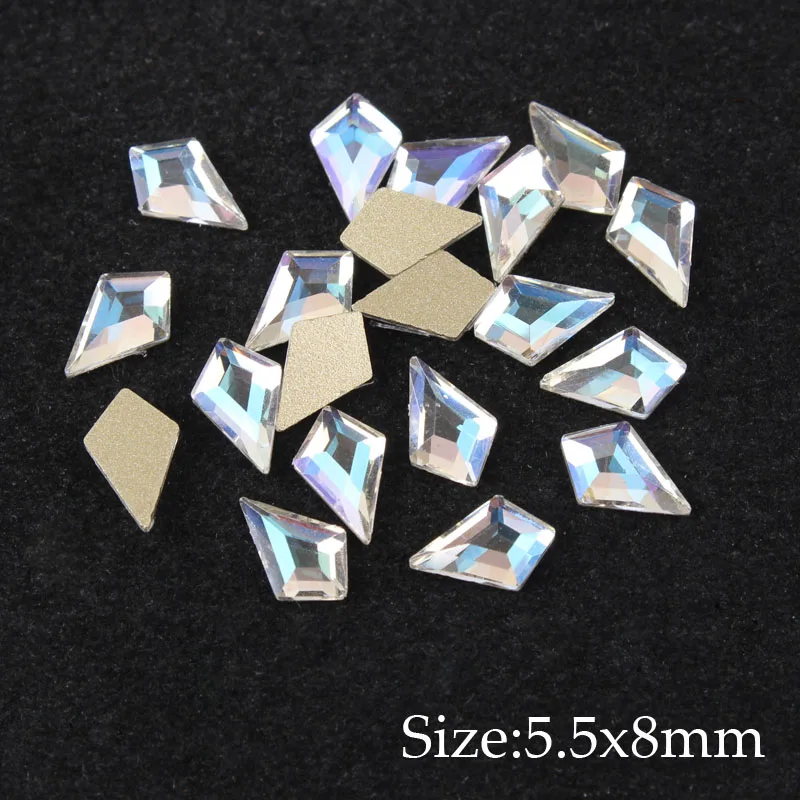 Arrow5.5x8mm 30 шт. Стразы для ногтей с плоской задней поверхностью, алмазные каплевидные кристаллы ромбов, камни, блестящие Звездные драгоценные камни, маникюрные украшения для ногтей - Цвет: Arrow5.5x8mm