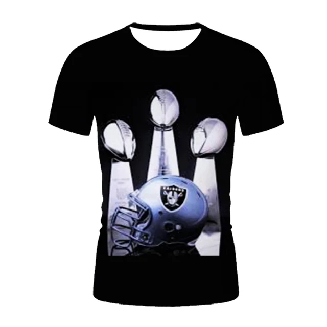 Fashion American Football Team Printed 3D T-shirt men Summer Raiders Casual Black White Hip Hop Tops Tees short-sleeved T-shirts CTX428