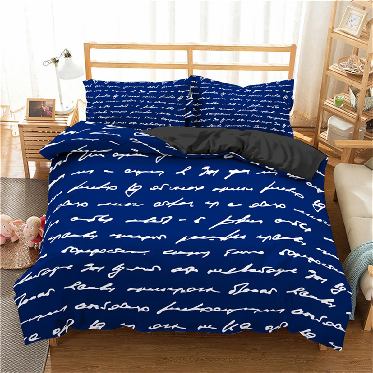 CD164-2 Домашний Комплект постельного белья с буквенным принтом, комплект постельного белья, пододеяльник, наволочка, постельное белье для спальни - Цвет: CD164-2
