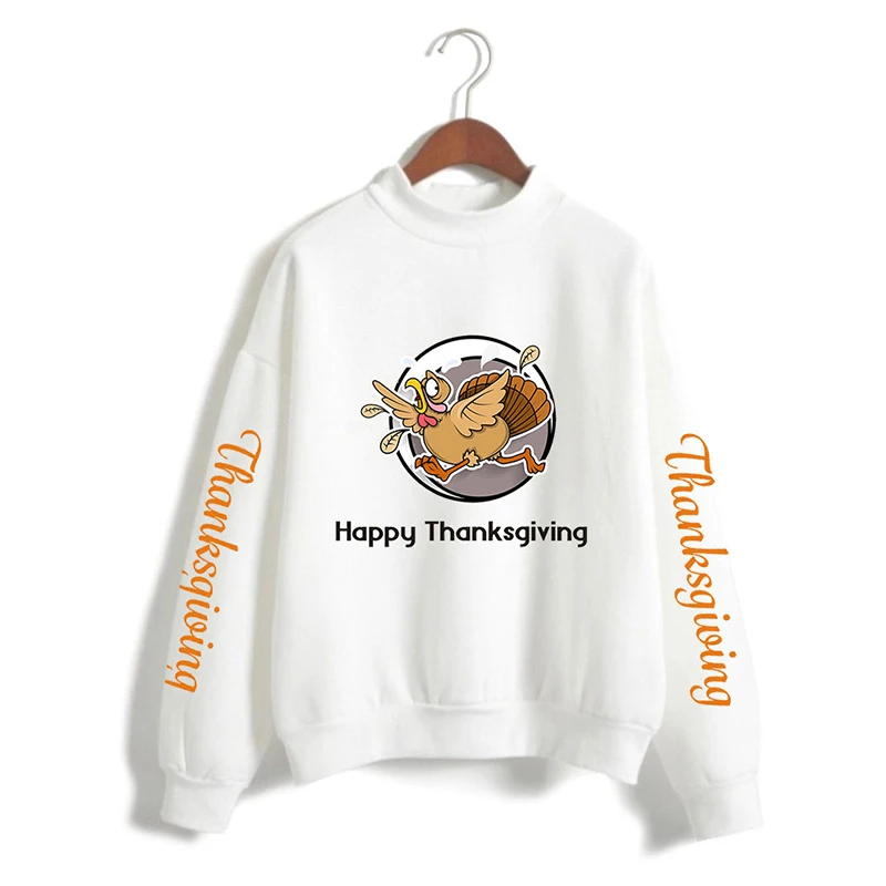 

Funny Thanksgiving Day High Collar Hoodies Costume Men Women Capless Sweatshirts Long Sleeve Homme Harajuku Hoodie Pullover Tops