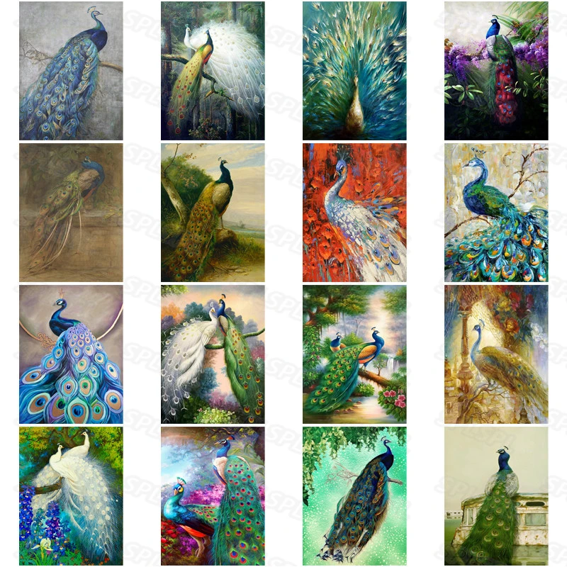 Diy Diamond Painting Unique Beautiful Animals Proud Color Peacock Green  Blue Yellow Peacock Oil Painting Personalized Poster|Diamond Painting Cross  Stitch| - AliExpress