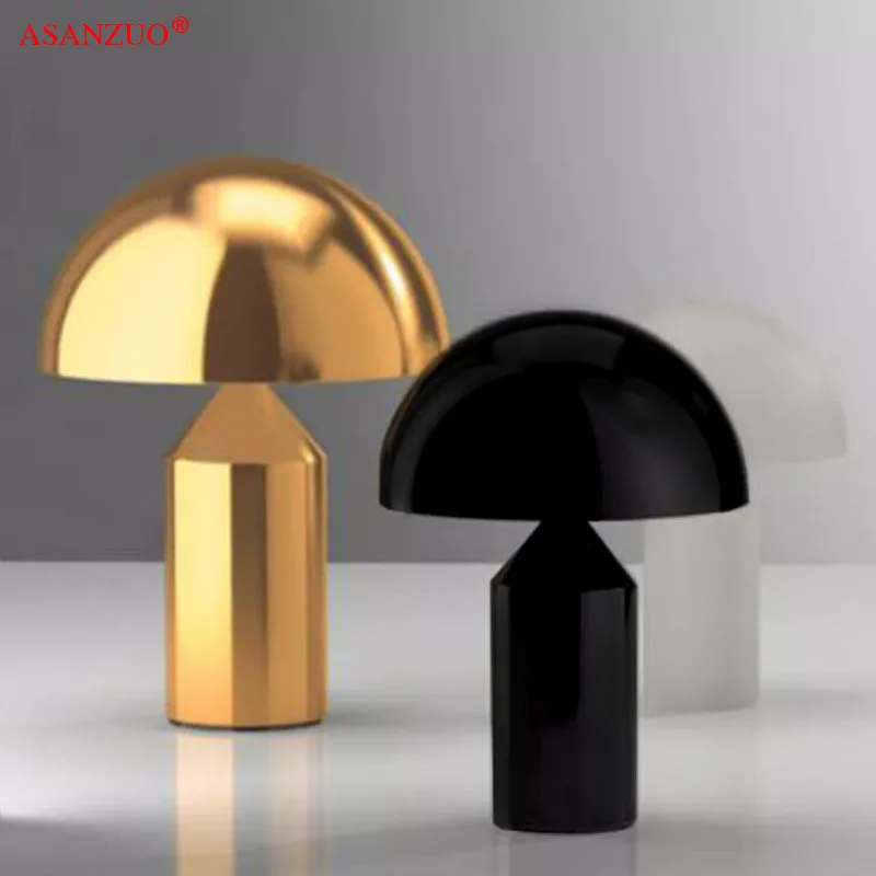Black White Gold table Lamp Creative mushroom Table Lamp for Bedroom Study Living Room Decoration Desk lamp