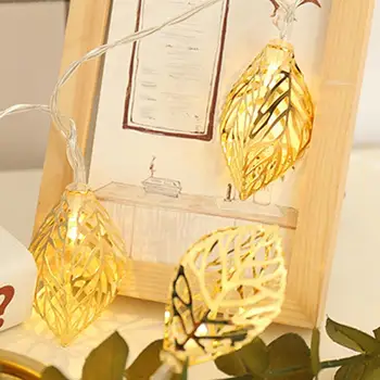 

Leaf String Lights 10 Leds Battery Powered Outdoor Party Decoration Metal Valentine'S Day Fairy String Light Christmas Light
