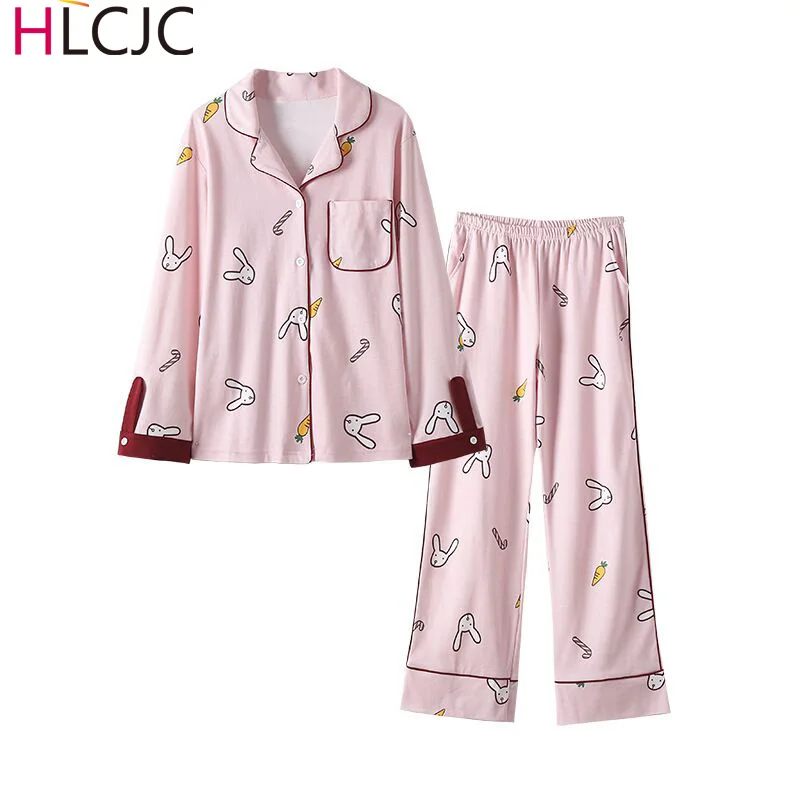 

New Arrivals 2019 Lovers Pyjamas Women Cotton Pajama Sets Cartoon Rabbit Couple Pajamas For Women Sleepwear Sets Pijama Mujer