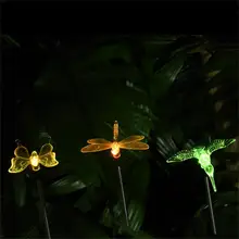 Солнечные садовые огни многоцветные меняющиеся птицы бабочки стрекозы дорожное освещение открытый пейзаж дорожка газон