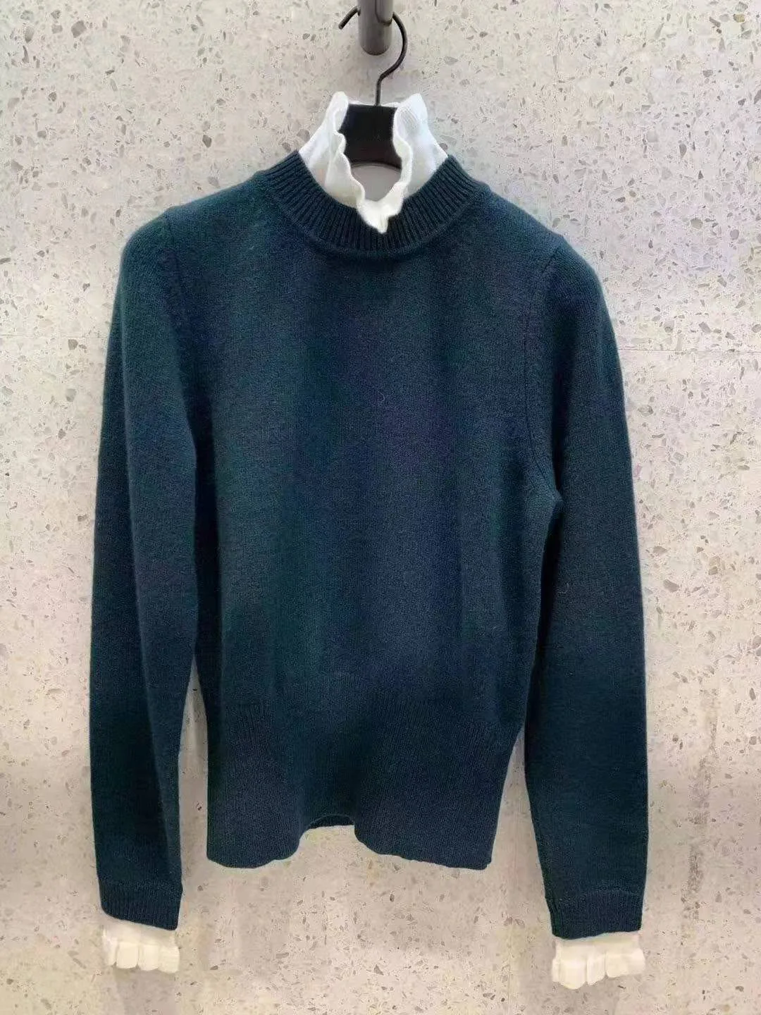 

Women Sweater 2019 Autumn and Winter New Elegant Simple Solid Color Fungus Lace Wild Sweater Sweater