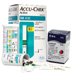 Accu-Chek Active Glucometer Blood Glucose Meter Diabetes Test Strips 50pcs + 50 Lancets 50pcs  For Health Care Smart band