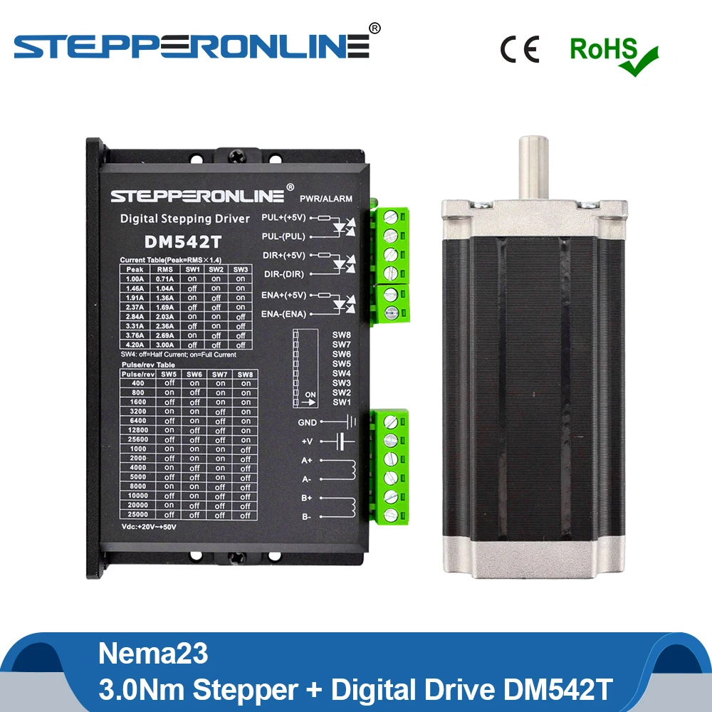 1 осевой шаговый ЧПУ комплект Nema 23 двигатель 425 нм (113 унции. Дюйма) 0 мм + цифровой