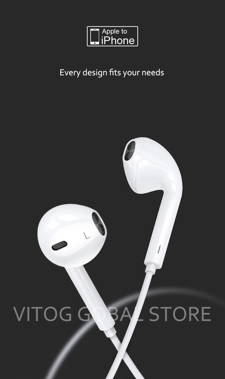 Original Apple Wired Lighting Earphone with microphone In Ear Stereo Sport Headphone for ios iPhone12 11 8 7 Plus X XS MAX XR