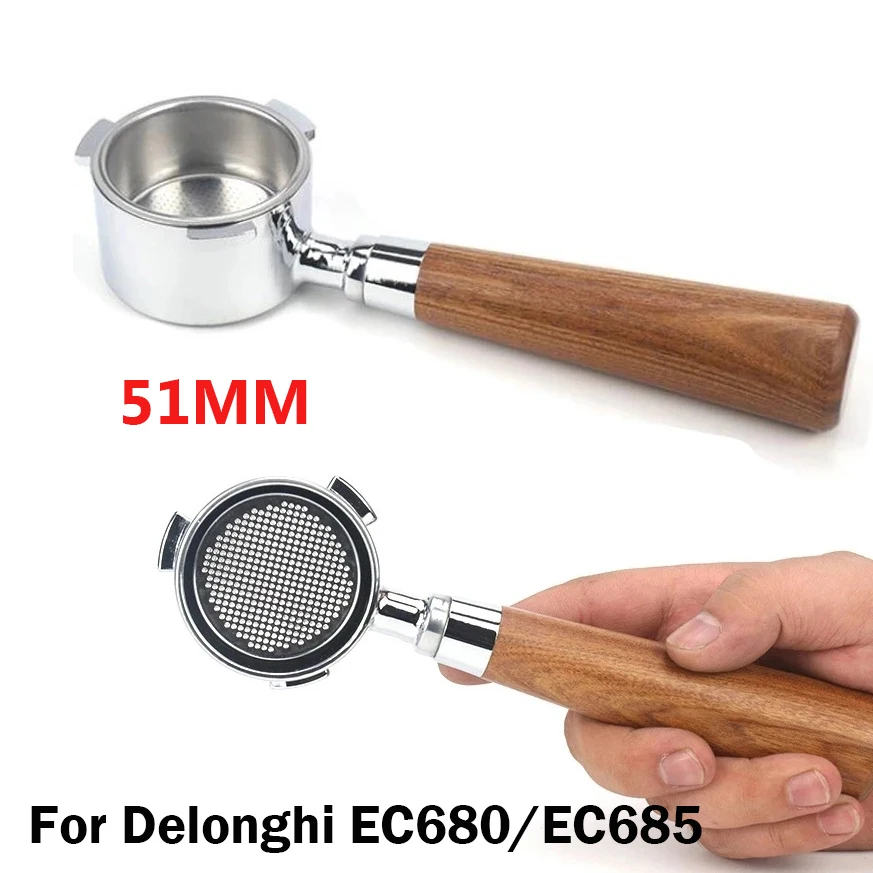 51mm Coffee Bottomless Portafilter for EC680 EC685 Coffee Maker A Red 51mm Coffee Bottomless Portafilter for EC680 EC685 Coffee Maker A Red