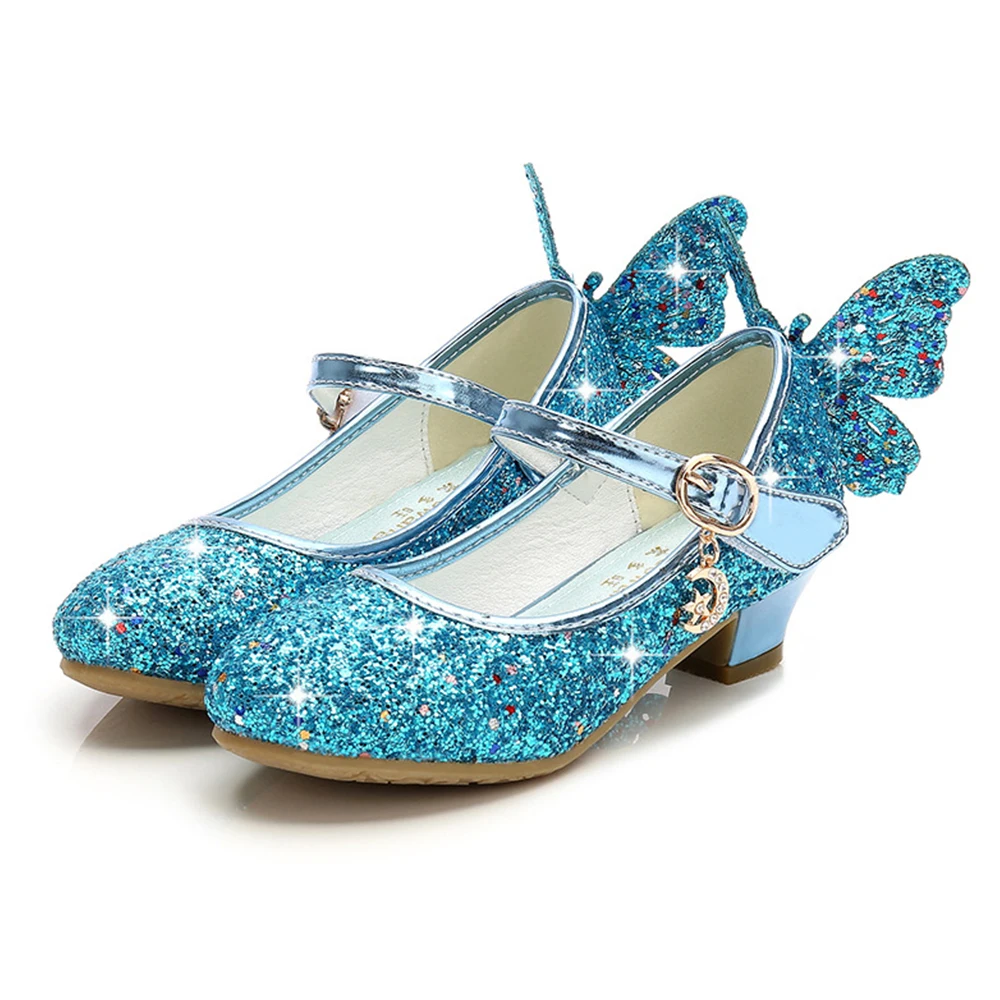 KIDS Fashion Girls Sparkly Dress Shoes,Adorable Kids Party Heels Pumps,Glitter Princess Mary Jane Shoes