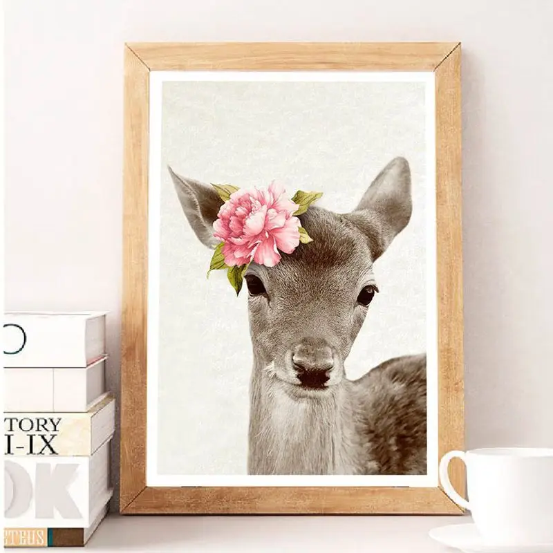 Woodland-Animals-Canvas-Poster-Nursery-Wall-Art-Print-Watercolor-Flower-Cute-Hedgehog-Bear-Fox-Owl-Painting (2)