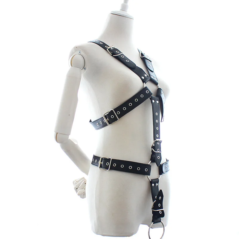 1 Set Pastel Goth Leather Harness Men Sexy Garter Erotico Bdsm Bondage gg Belt Harajuku Punk Rave Metal Buckle Suspenders