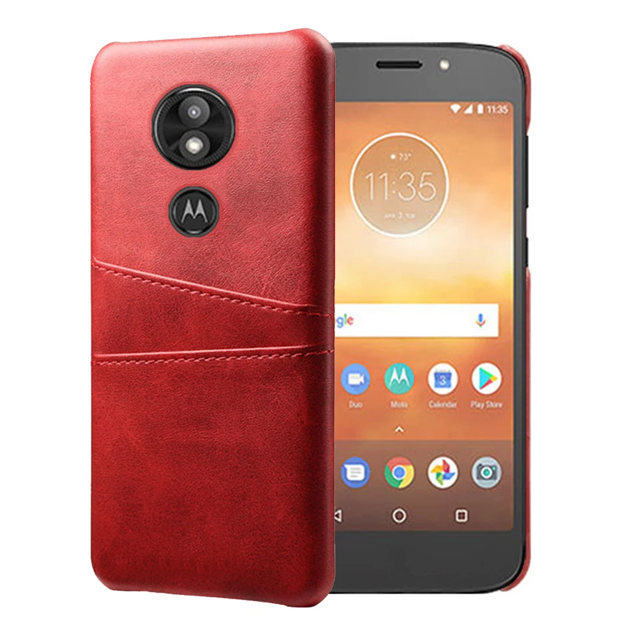 

SCK Leather Card Holder Phone Cases For Motorola Moto E5 Play Case Slim Hybrid Hard Platic Phone Cover