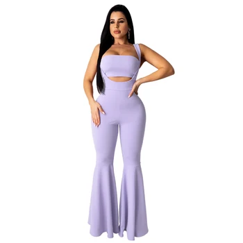 

Zuctuo Women Casual Sport Two Piece Set Solid Boot Cut Pant Set Sleeveless Long Pants 2020 Summer Clothing Vestido Dropshipping
