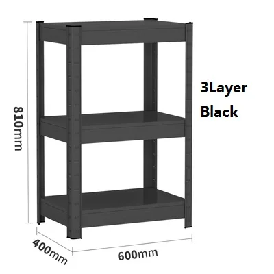 Цветная кухонная стойка напольная многослойная микроволновая печь стеллаж для хранения мусора полки для дома - Цвет: 3layer black b