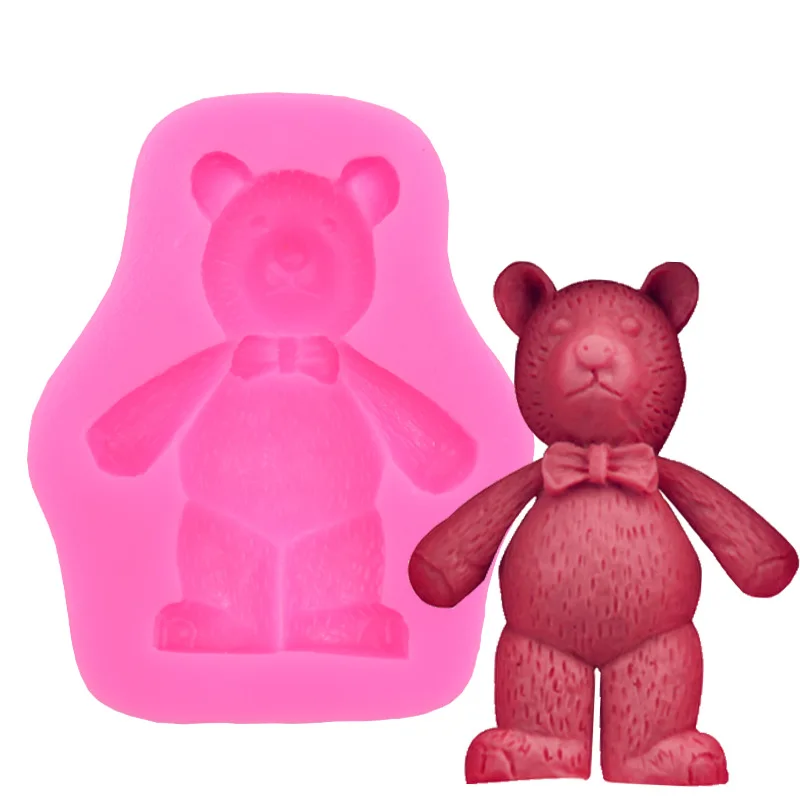Cute Bear Shape Silicone Fondant Soap 3D DIY Cake Mold Cupcake Jelly Candy Chocolate Decoration Baking Tool Moulds | Дом и сад