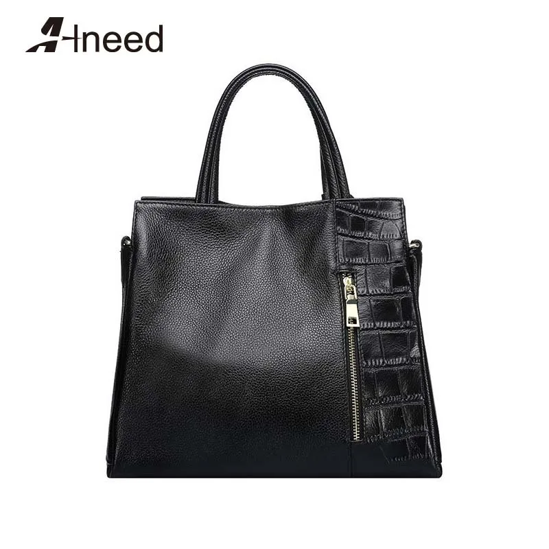 

ALNEED Bags for Women 2019 Genuine Leather Handbags Quality Lager Capacity Messenger Bags Alligator Totes Ladies Shoulder Bag
