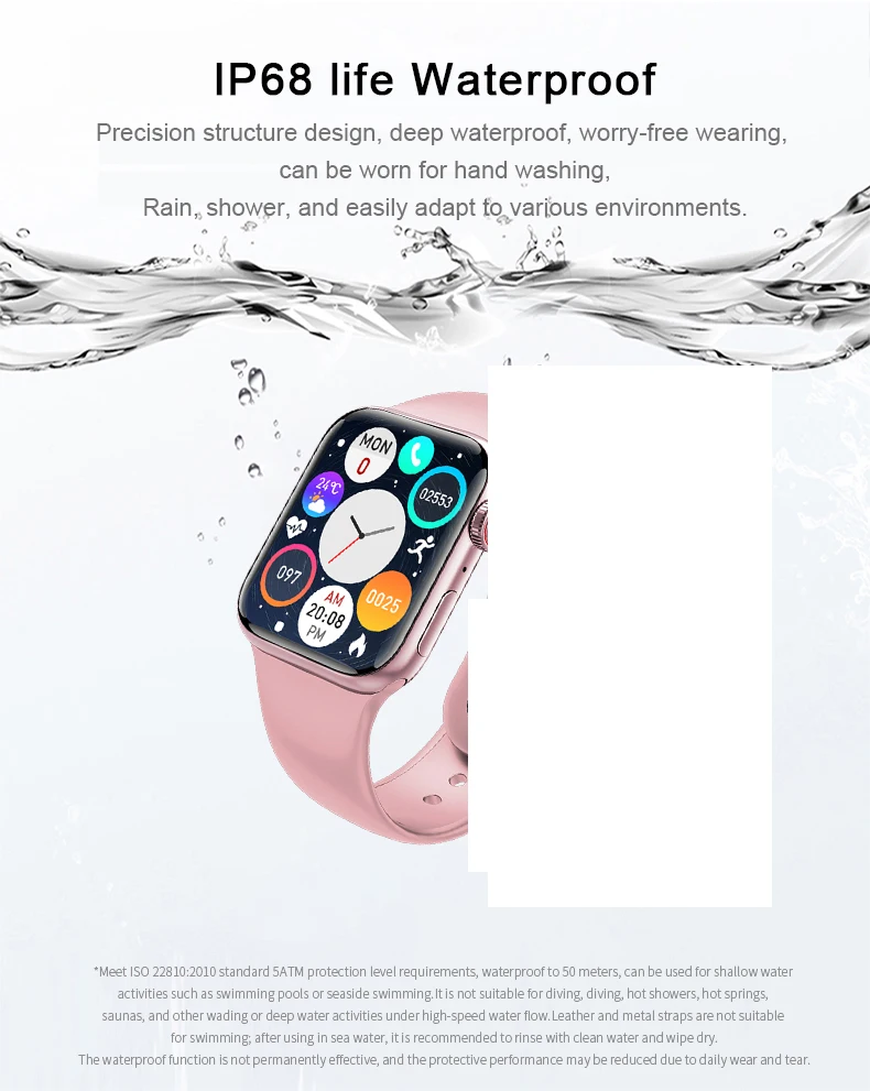 Original M36 Plus 1.8 inch Smart Watch 44MM Bluetooth Call Wireless Charging IP67 Waterproof Music Play Password Lock Smartwatch