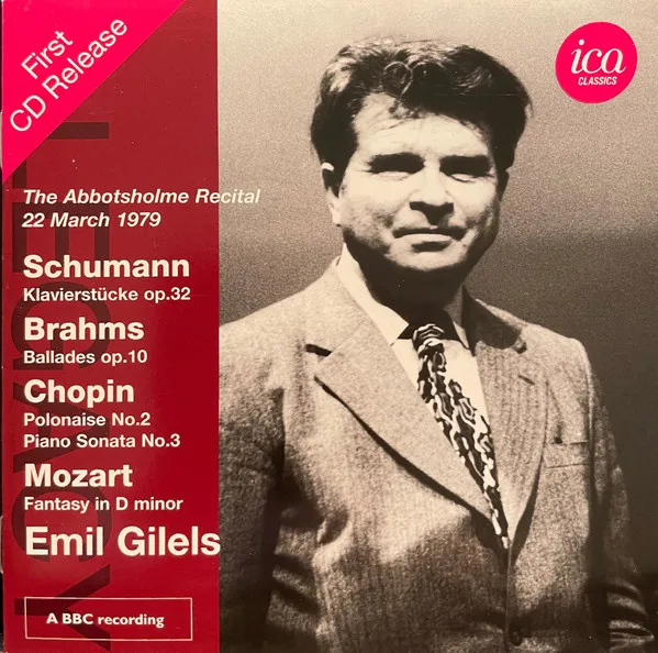 Emil Gilels plays Schumann Brahms &amp Chopin. Abbotsholme Arts Society Staffordshire 22 March 1979 ( 1 CD) | Электроника