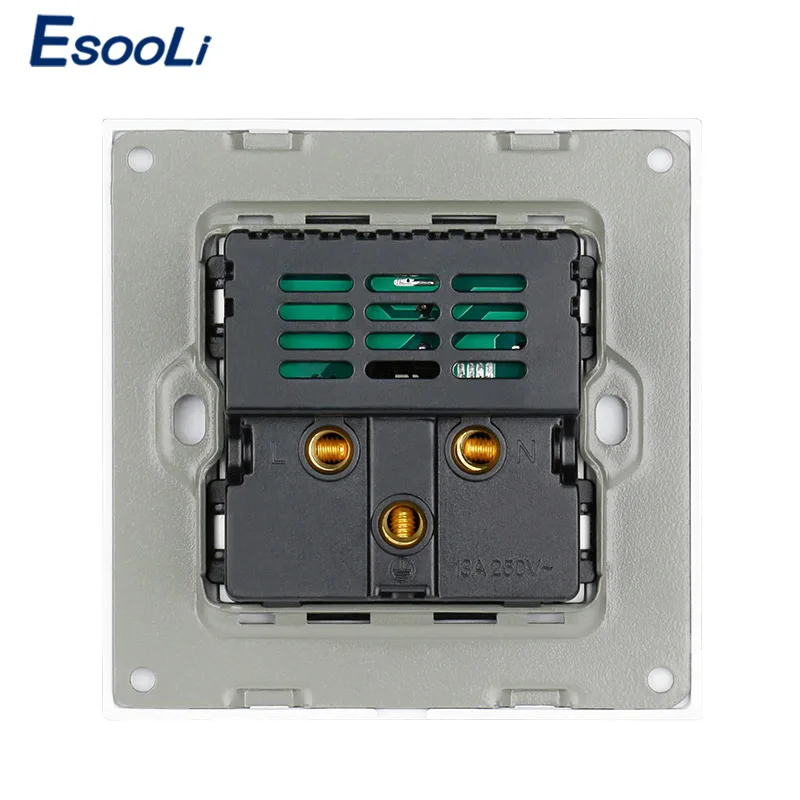 Esooli настенное гнездо питания Хрустальная стеклянная панель двойной usb зарядный порт 2.1A настенное зарядное устройство адаптер 13A Великобритания стандартная розетка 110~ 250 В