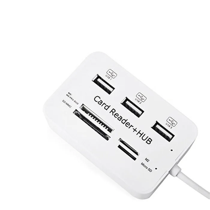 Все в одном USB 2,0 концентратор 3 порта с USB концентратор-картридер 2,0 480 Мбит/с комбо для MS/M2/SD/MMC/TF для ПК ноутбука VDX99